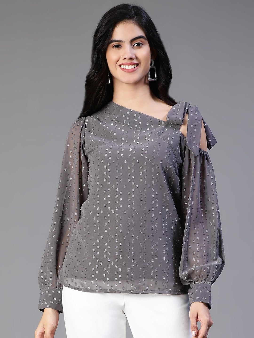 

VEGAL One Shoulder Top, Grey