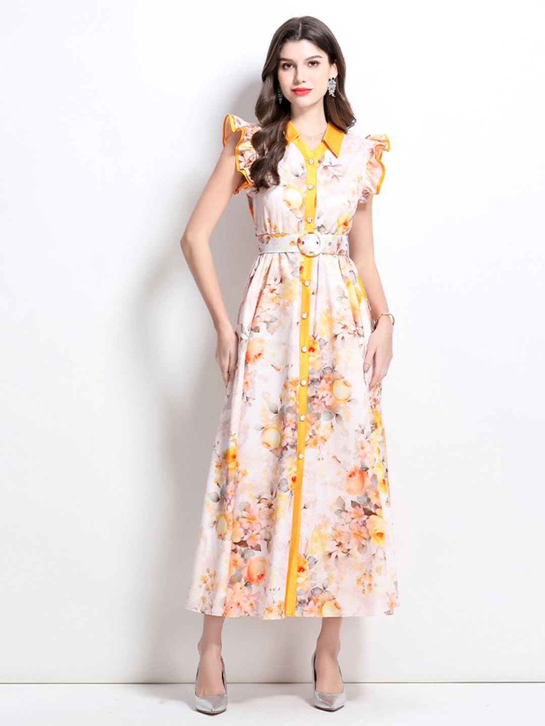 

JC Collection Floral Print Maxi Dress, Yellow