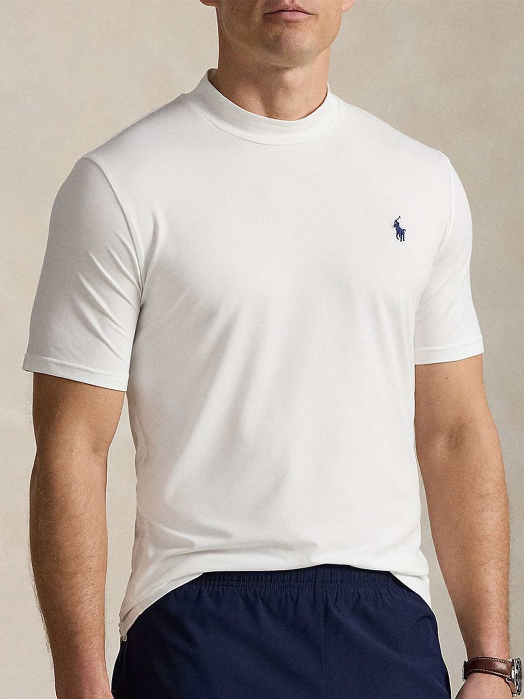 

Polo Ralph Lauren Tailored Fit Performance Mock Neck T-Shirt, White