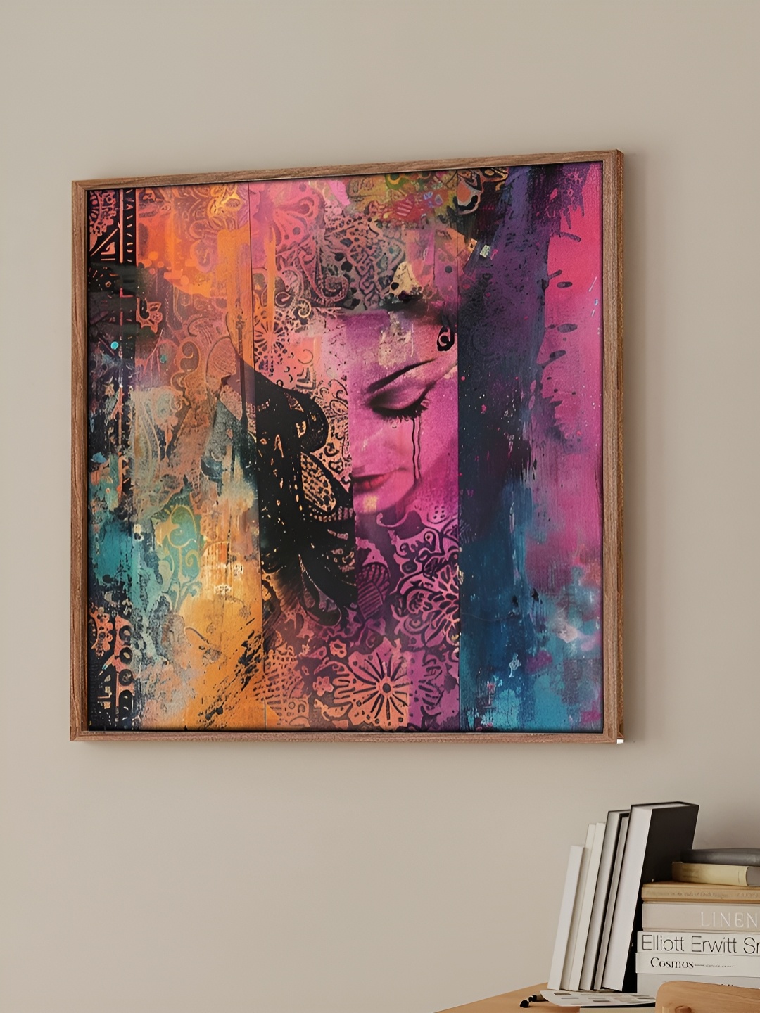 

Myntra Elegant Homes Pink & Blue Abstract Canvas Wall Art