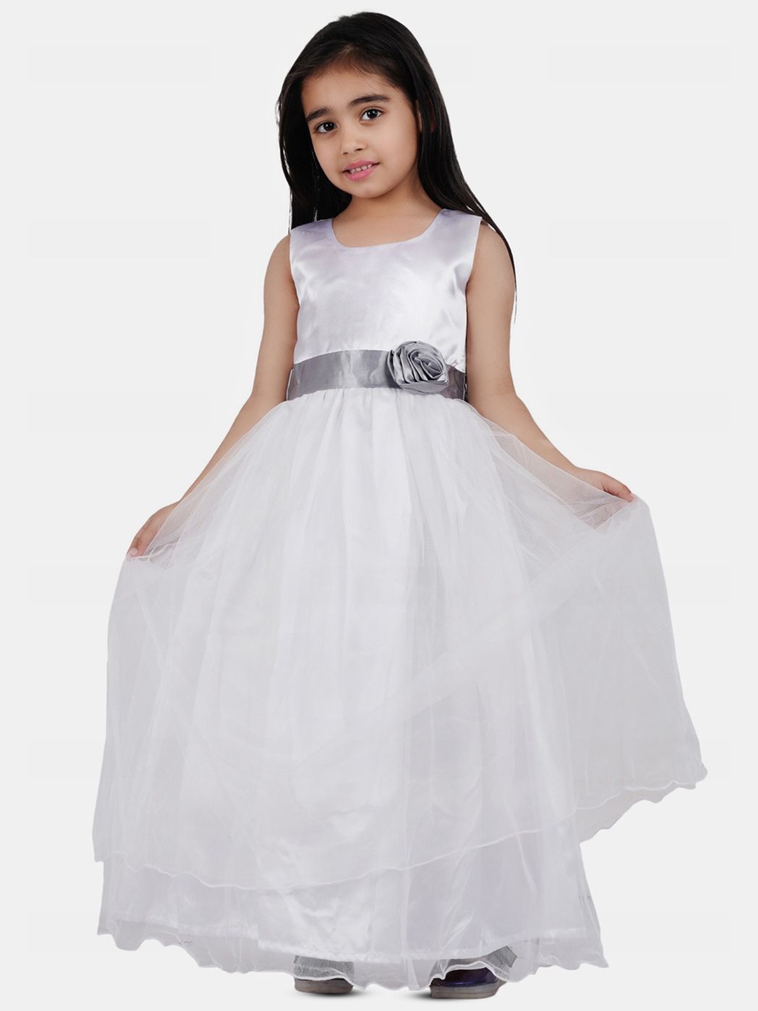 

Wow Princess Net A-Line Maxi Dress, White