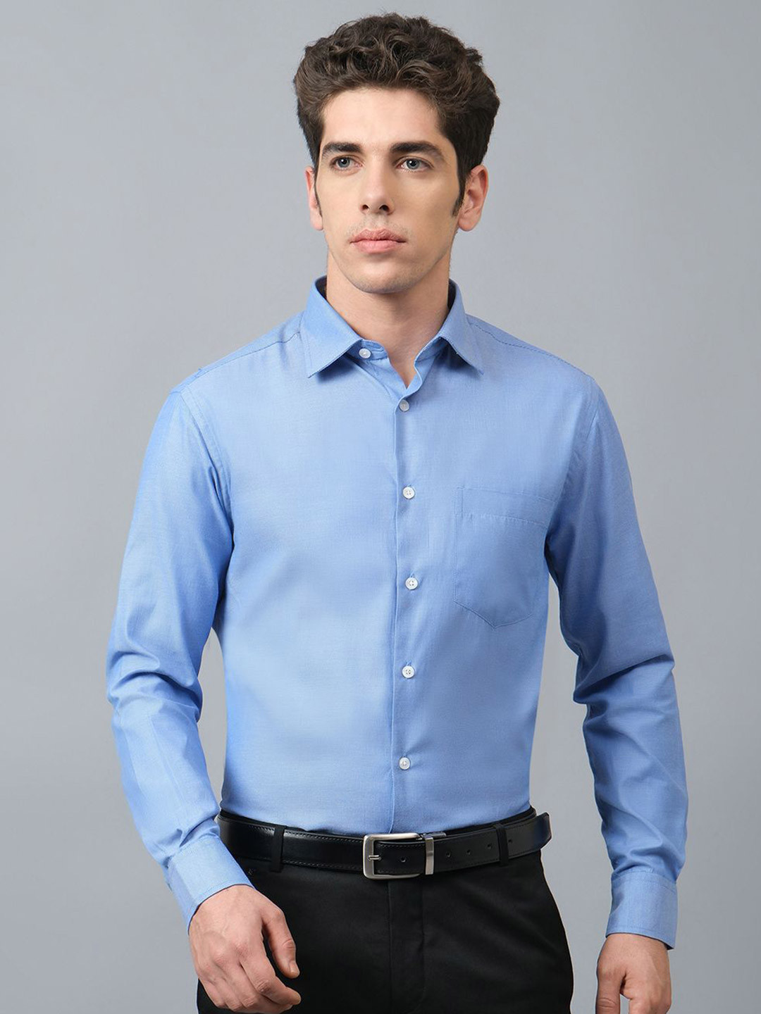 

Cantabil Men Original Opaque Formal Shirt, Blue