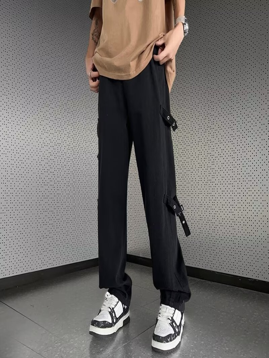 

StyleCast Men Straight Fit Trousers, Black