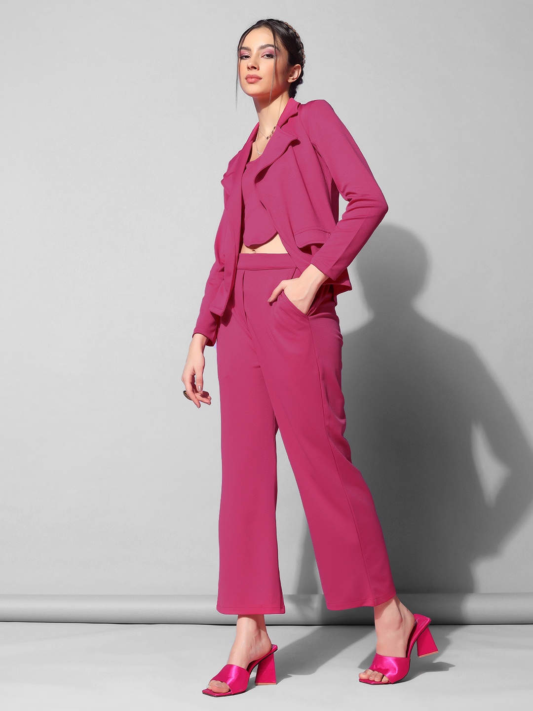 

Moda Rapido Long Sleeves Top With Trousers, Pink