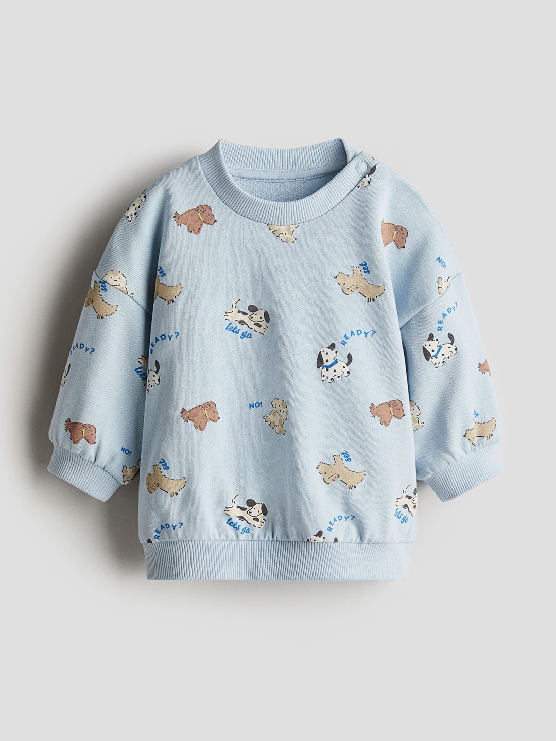 

H&M Printed Sweatshirt, Blue