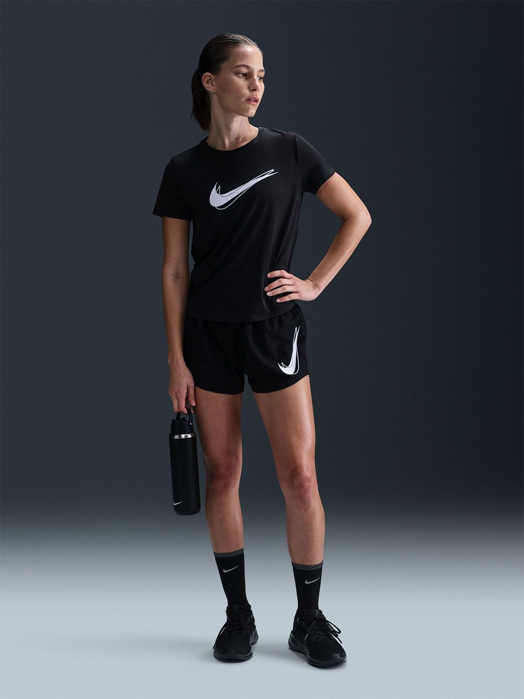 

Nike One Swoosh Women's Dri-FIT Short-Sleeve Running Top, Black