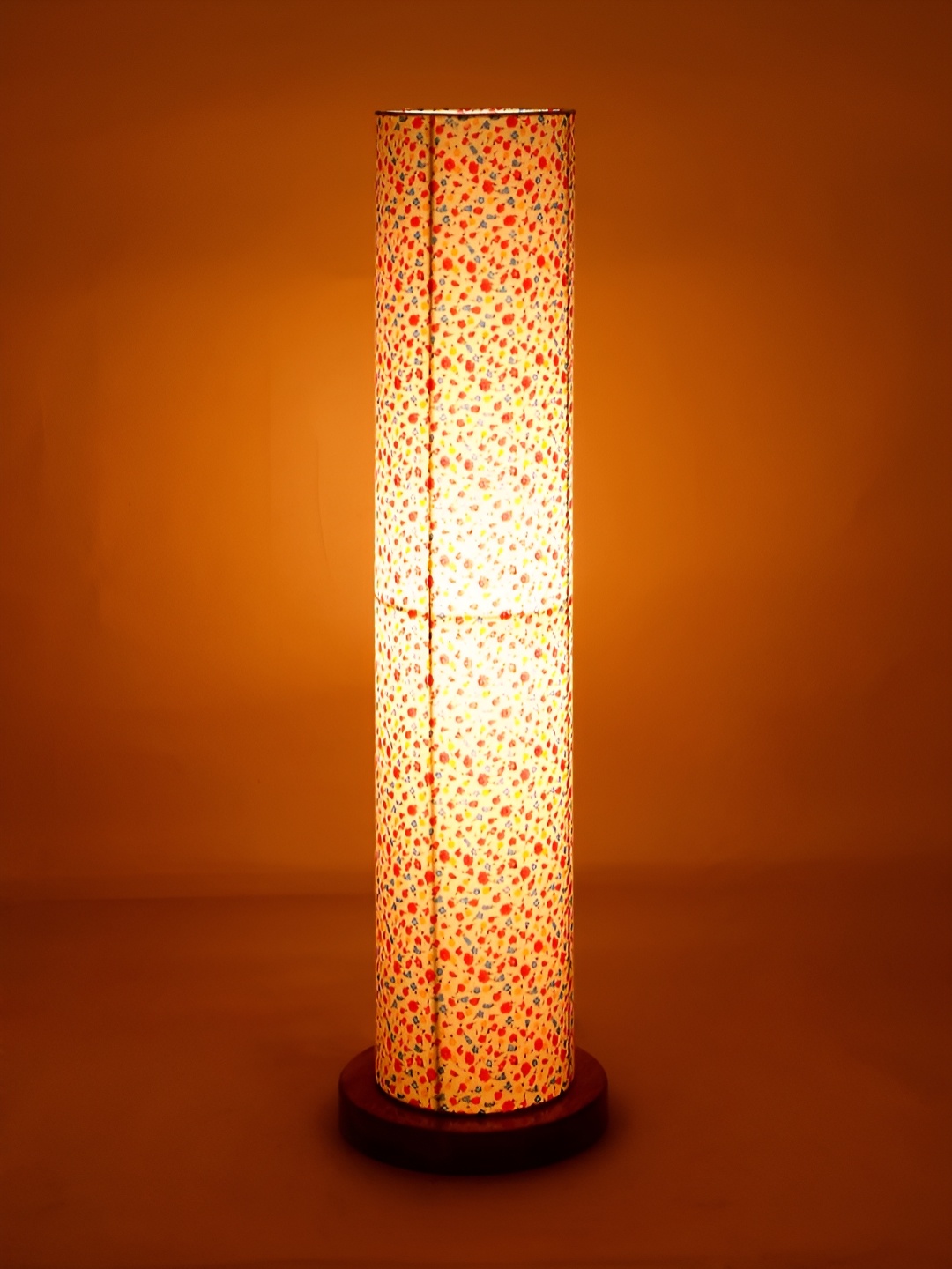 

Devansh Pink & Blue Cylinder Shaped Floral Printed Wooden Floor Lamp
