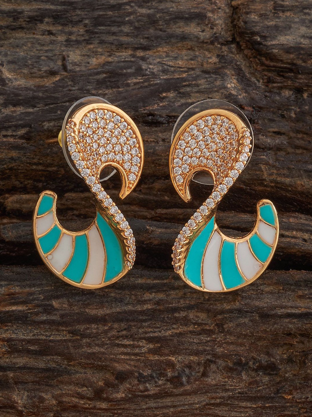 

Kushal's Fashion Jewellery Gold-Plated Contemporary Zircon Studded Studs