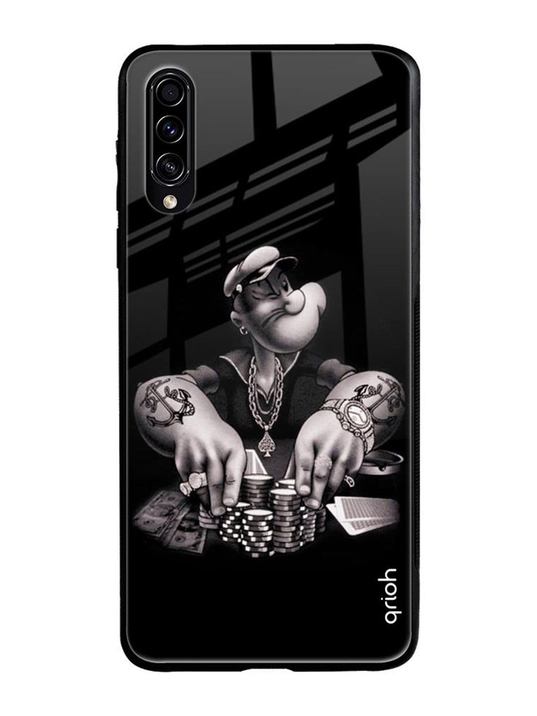 

QRIOH Quirky Printed Samsung Galaxy A50s Back Case Mobile Accessories, Black