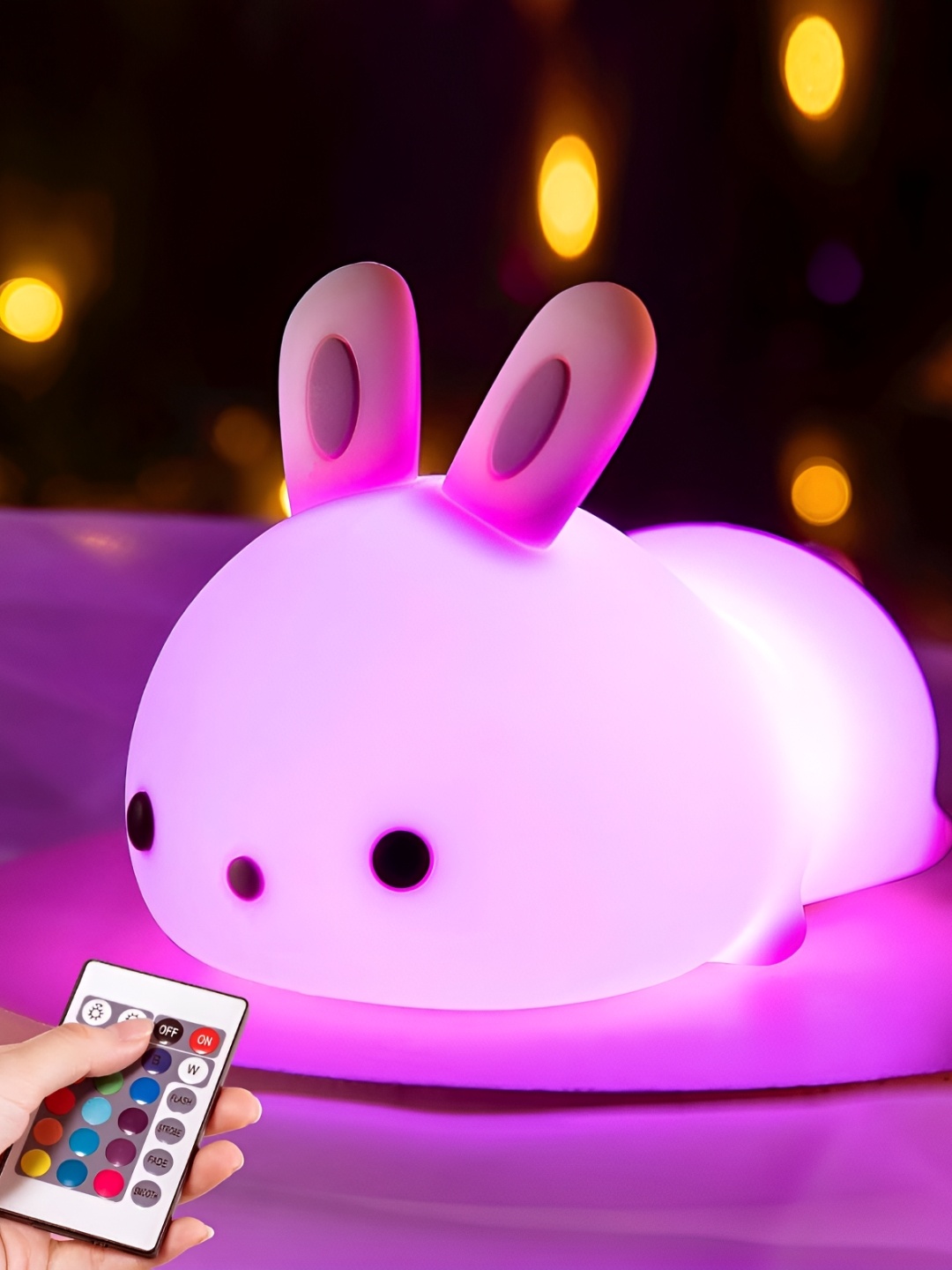 

DWIZA ENTERPRISE White Rabbit 16 Color Changing Light Night Lamp With Remote