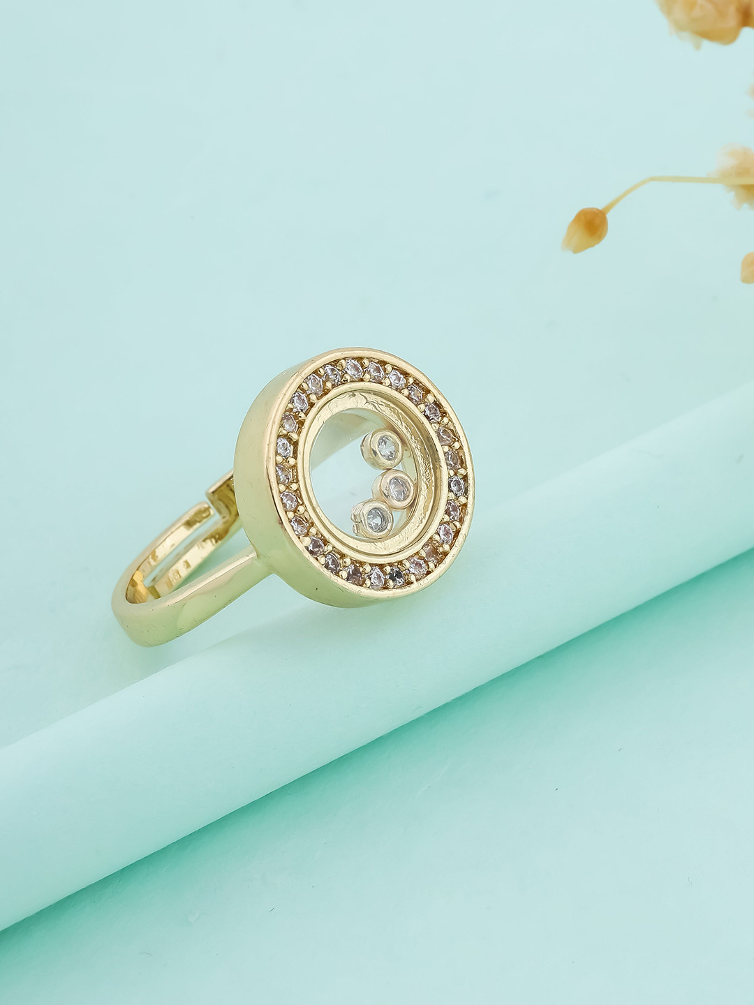 

DressBerry Artificial Stone Studded Finger Ring, White