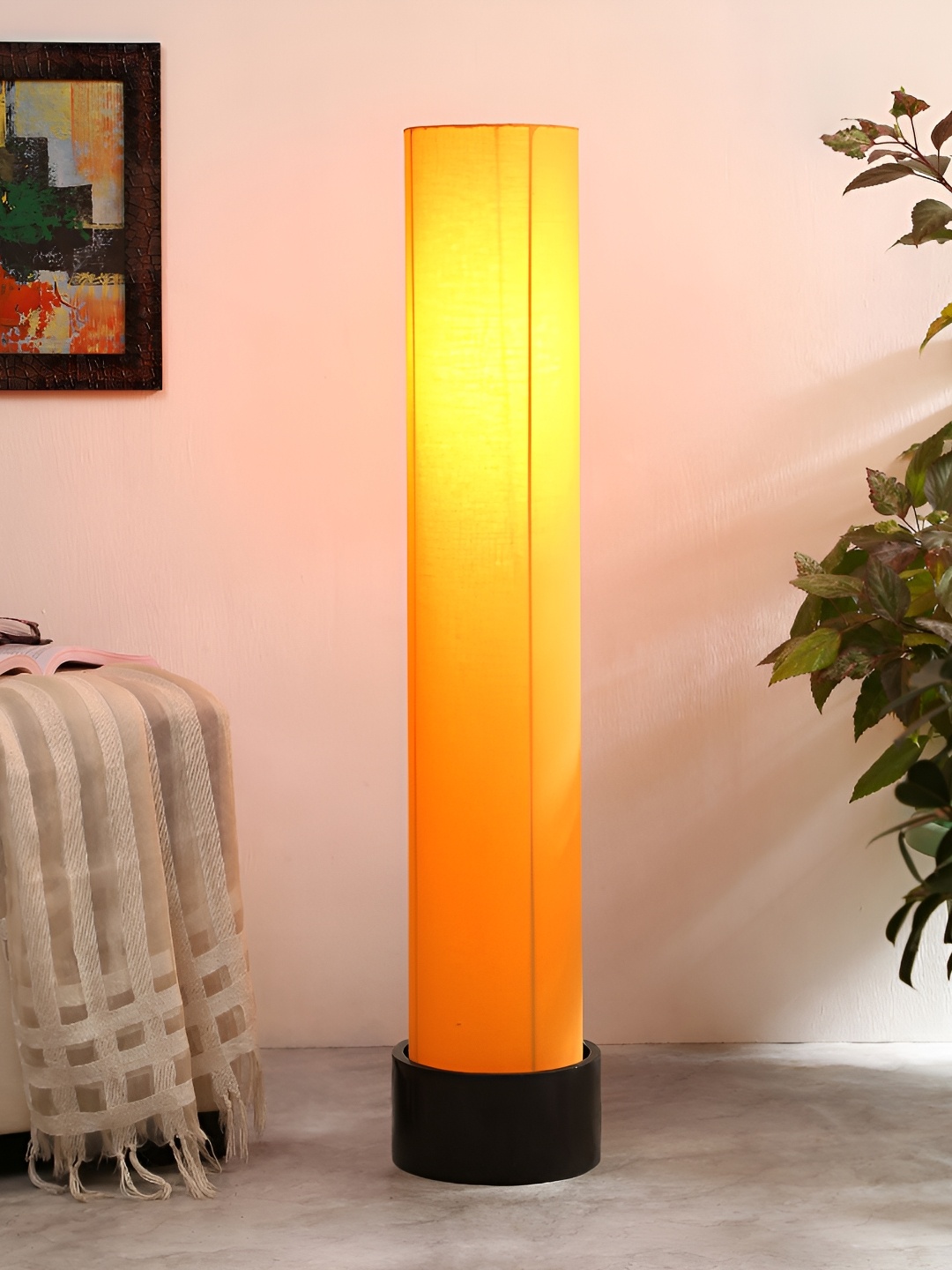 

Devansh Yellow & Brown Cylinder Shaped Wooden Floor Lamps