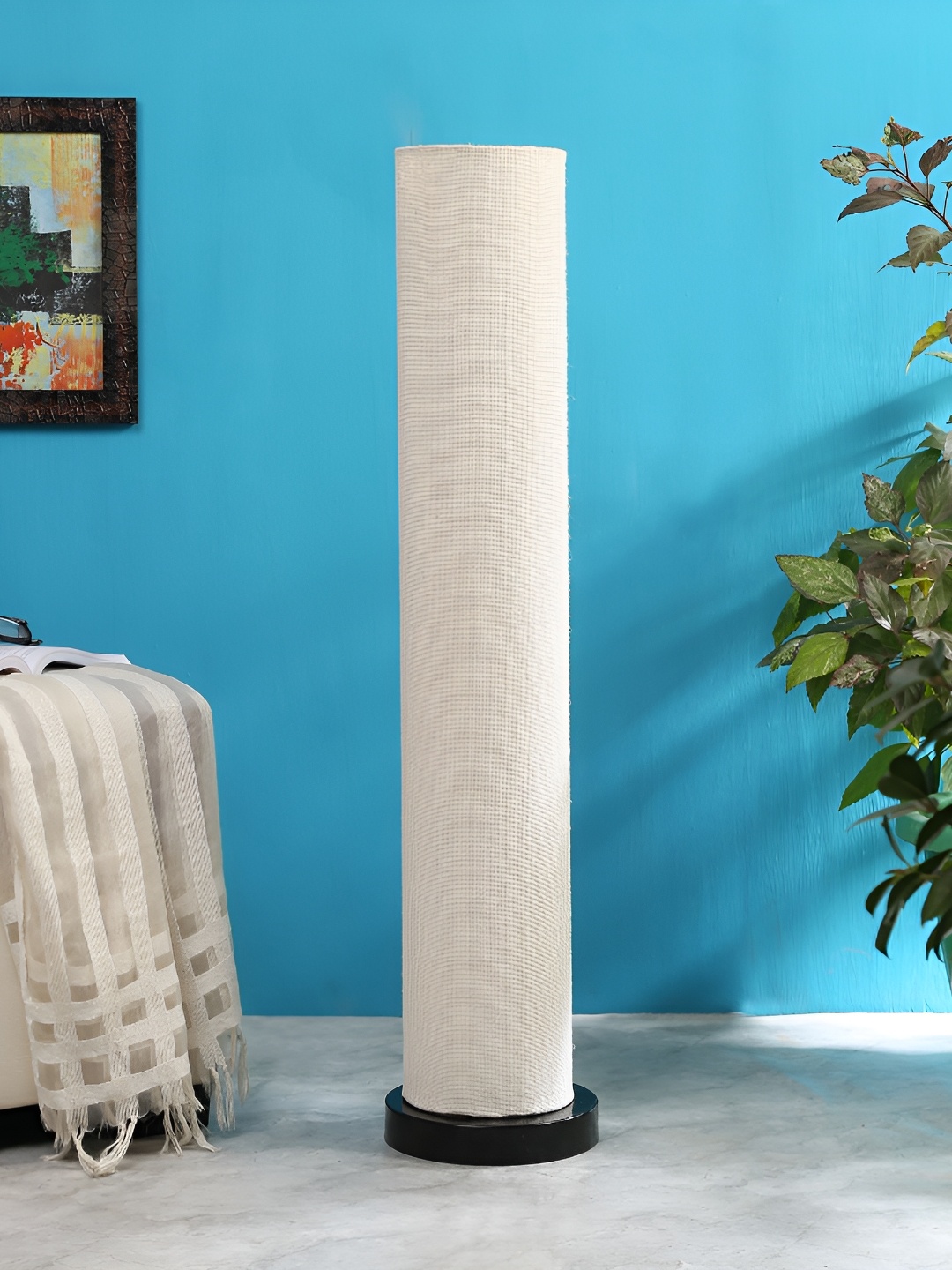 

Devansh White & Black Jute Wooden Cylinder Shaped Floor Lamp