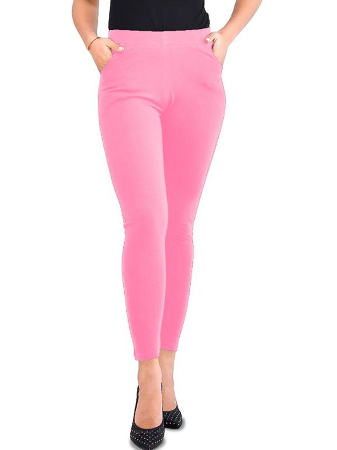 

URBAN KANYA Mid-Rise Ankle-Length Leggings, Pink