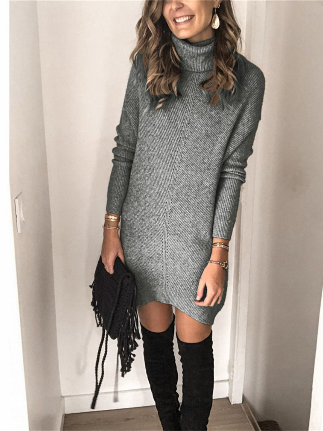 

Oh Rare Self Design Mini Dress, Grey