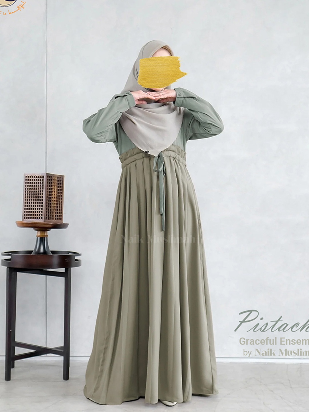 

Naik Muslimah Abaya With Scarf, Sea green