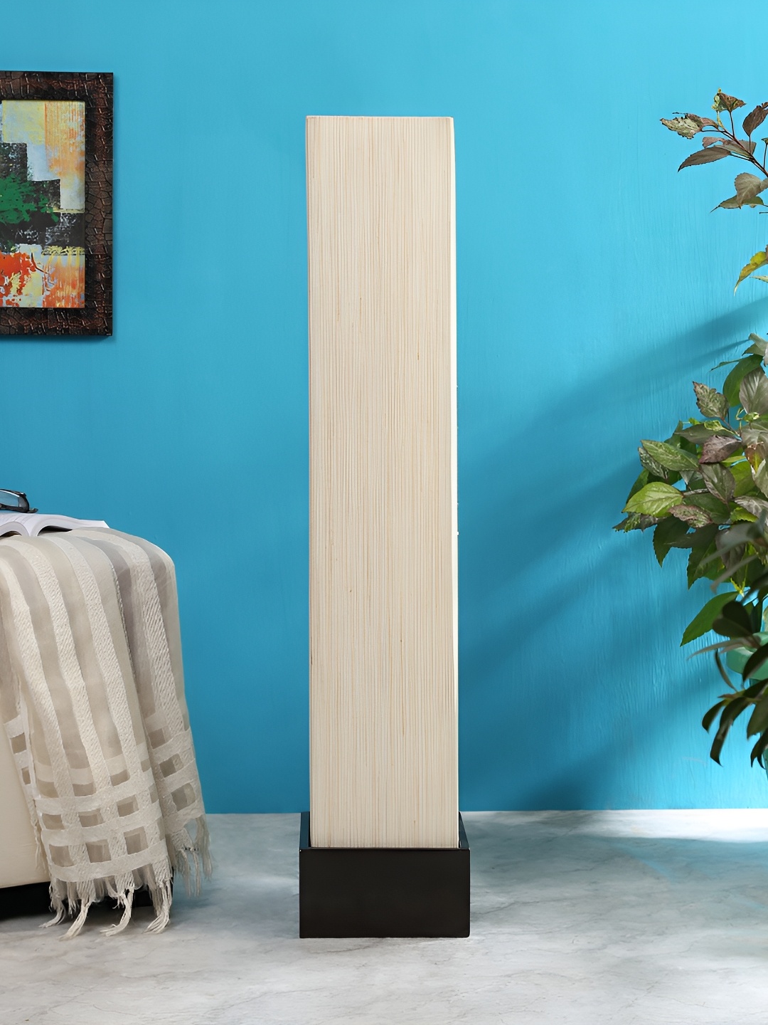

Devansh Off-White & Brown Rectangle Shaped Wooden Floor Lamp