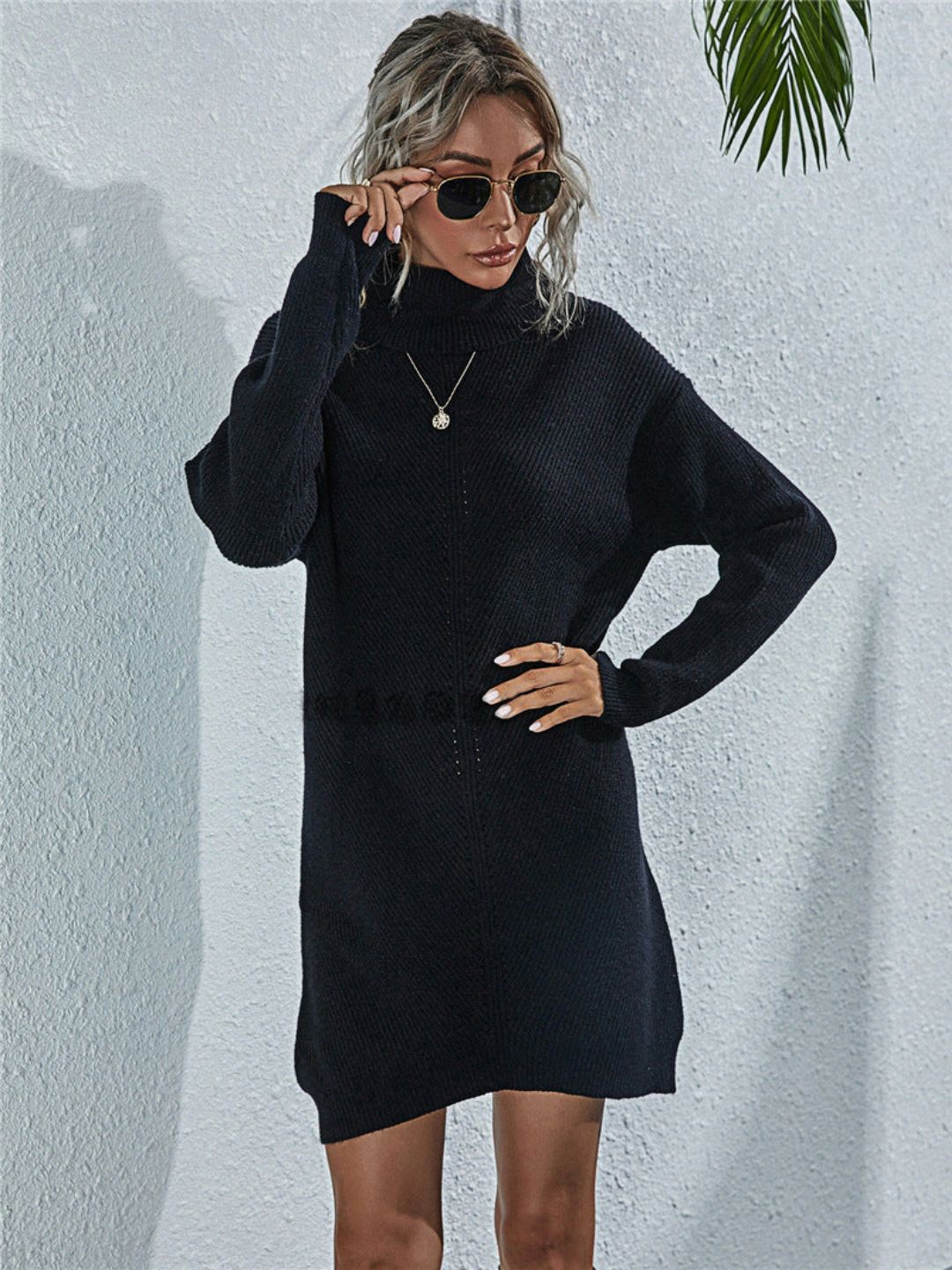 

Oh Rare Turtle Neck Dresses, Black