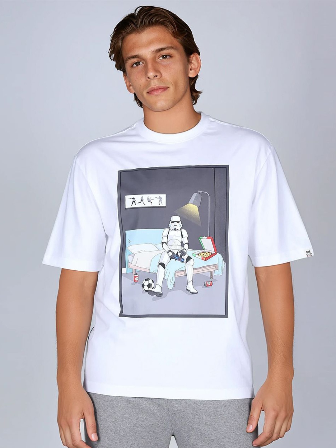 

Lee X Stormtrooper Graphic Print White Crew Neck Tshirt