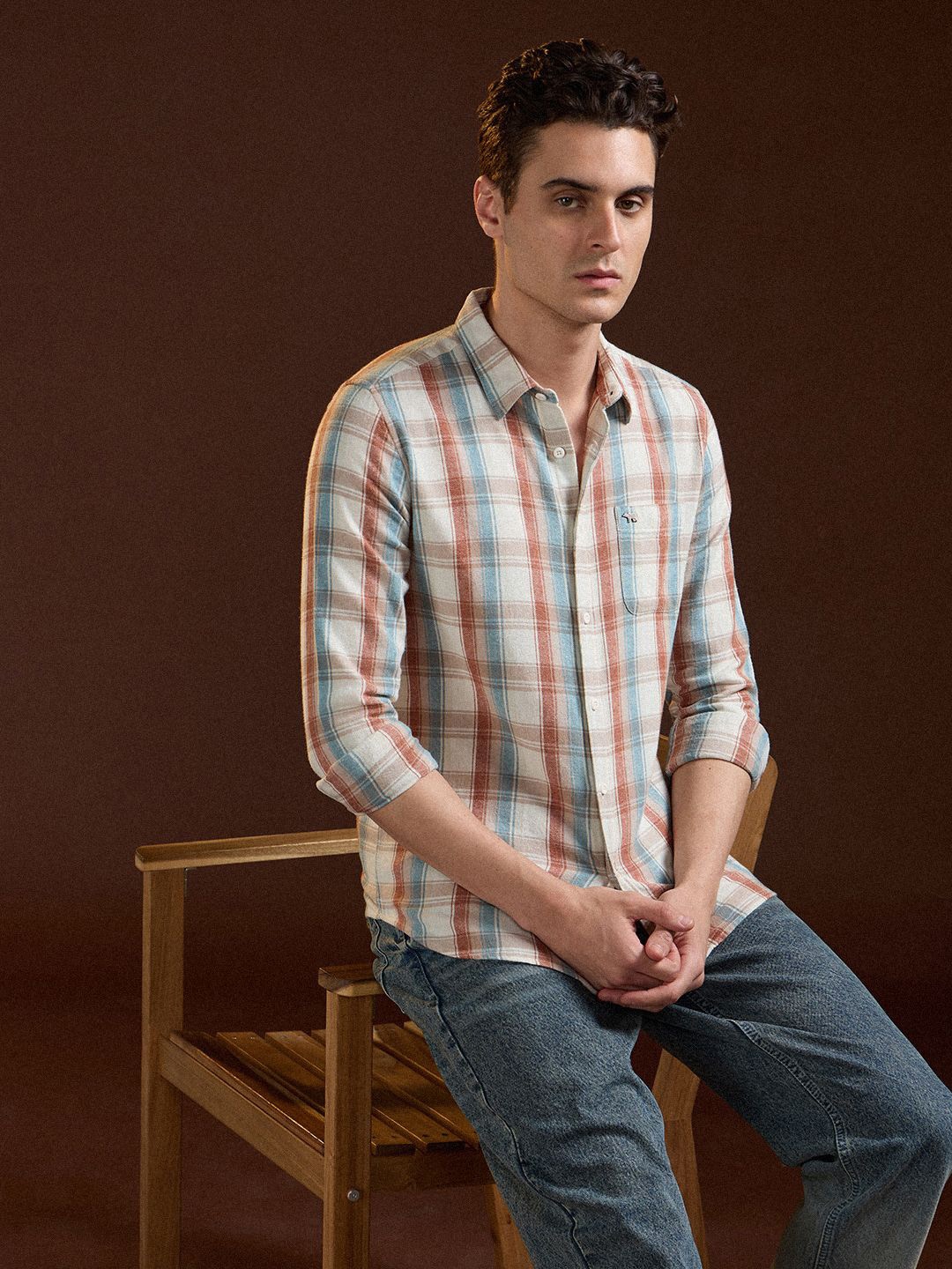 

THE BEAR HOUSE Men Slim Fit Opaque Checked Casual Shirt, Multi