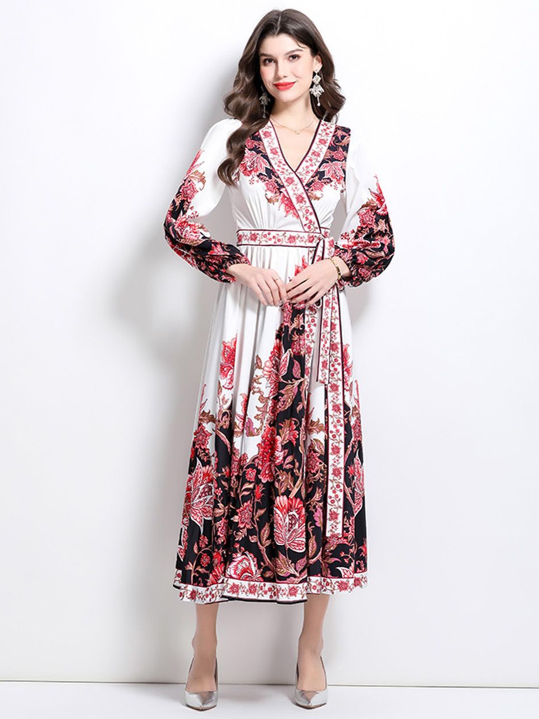 

JC Collection Floral Print Maxi Dress, White