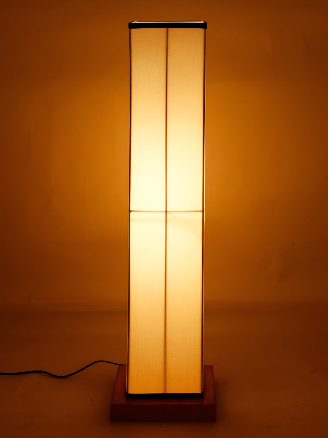 

Devansh White & Beige Rectangle Shaped Wooden Floor Lamp