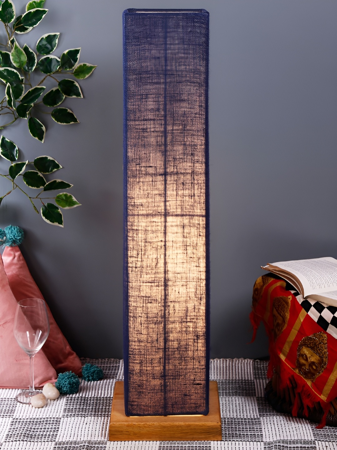 

Devansh Blue & Beige Cotton Wooden Rectangle Shaped Floor Lamp
