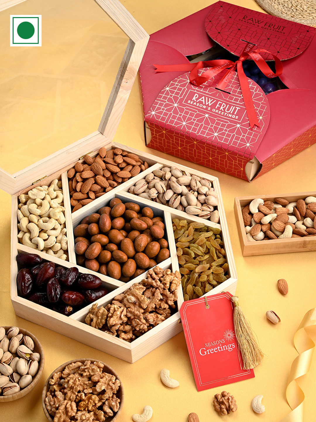 

RawFruit 7 Pcs Premium Eid Dry Fruit Assorted Gift, Red