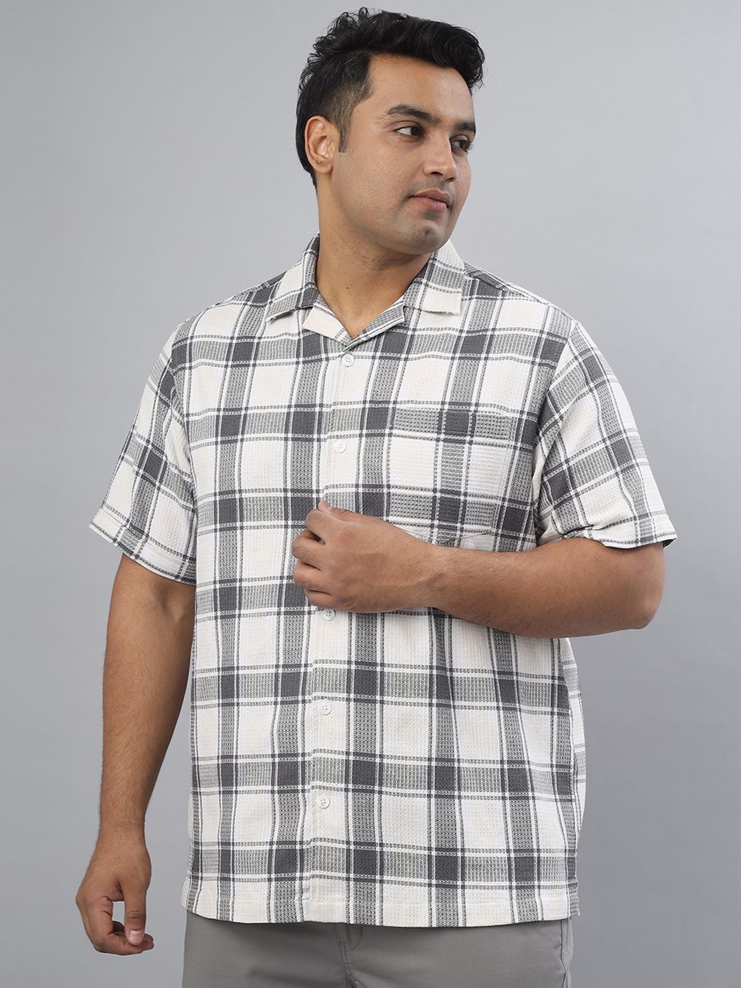 

NEON CHILLIE Men Tartan Checks Opaque Checked Casual Shirt, Grey