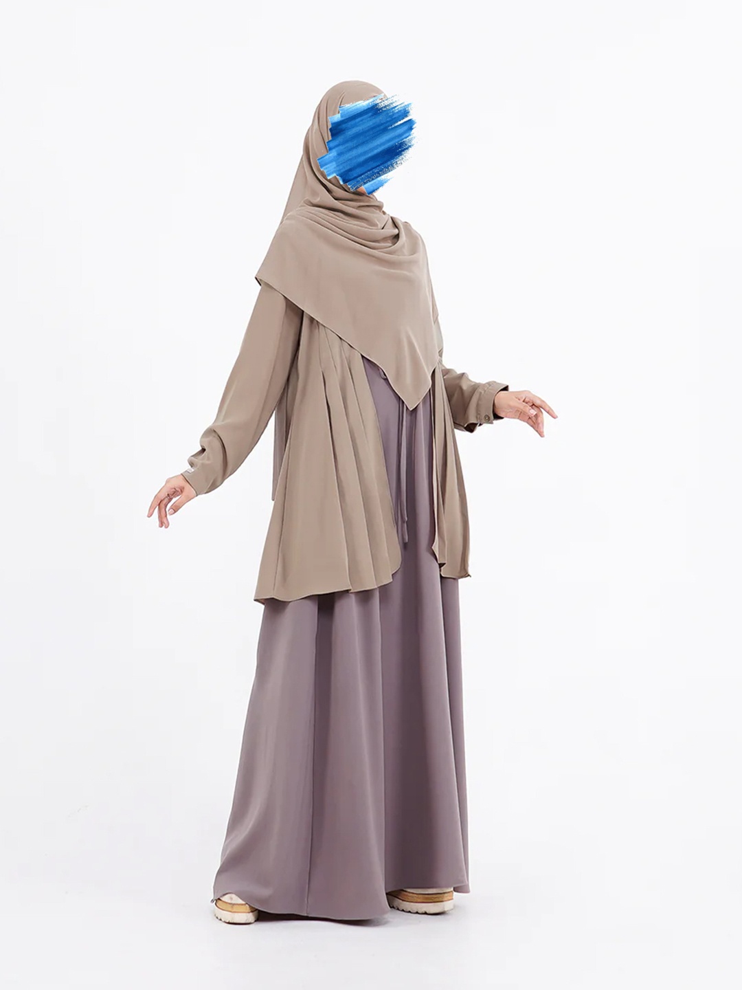 

Naik Muslimah Flared Burqas With Scarf, Lavender