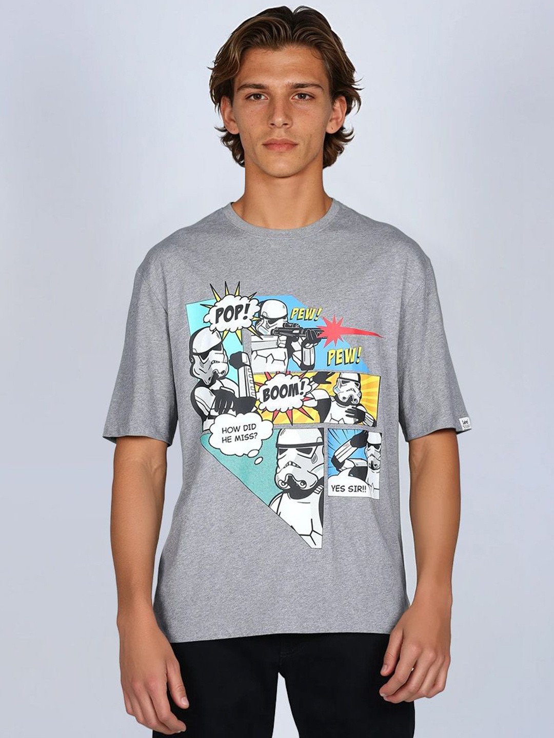

Lee X Stormtrooper Graphic Print Grey Crew Neck Tshirt