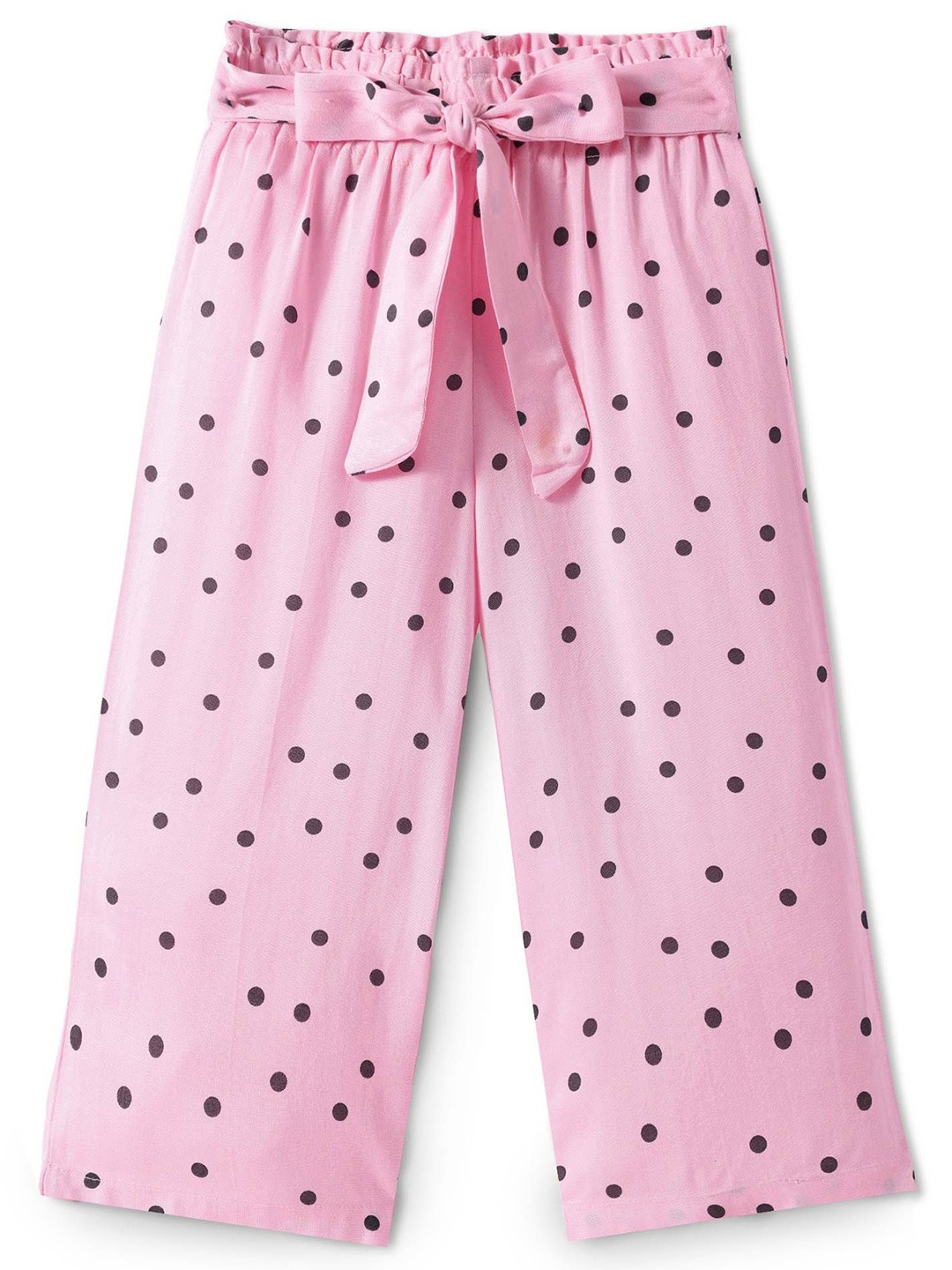 

CrayonFlakes Girls Polka Dot Printed Palazzos, Pink