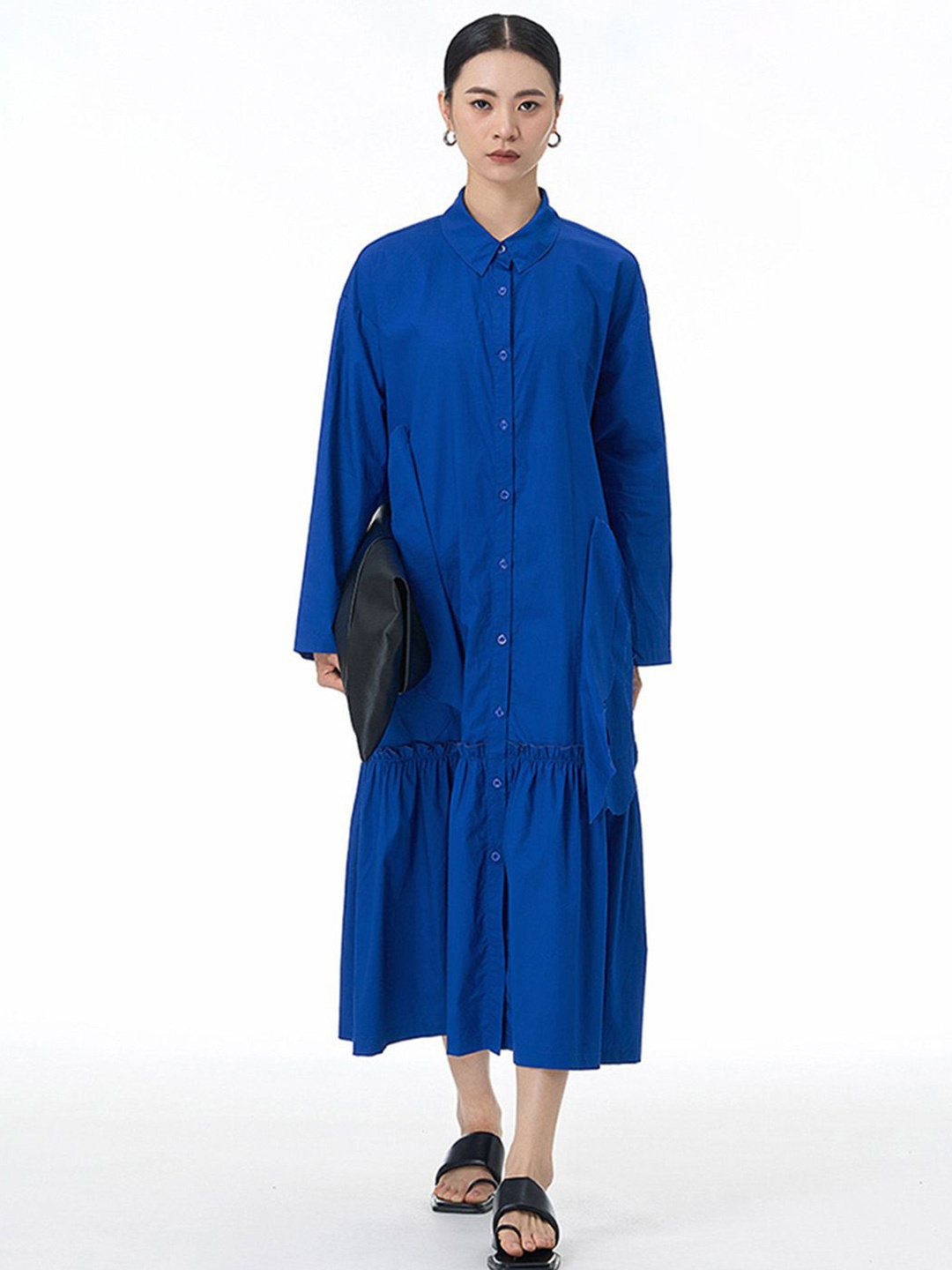 

JC Collection Shirt Midi Dress, Blue