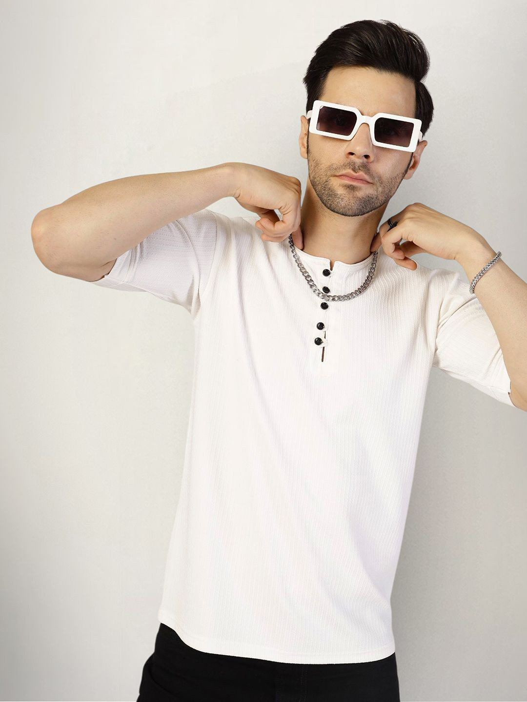 

SZN Men Original Opaque Casual Shirt, White