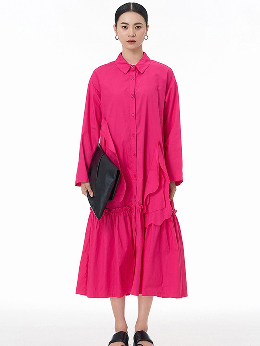 

JC Collection Shirt Midi Dress, Rose