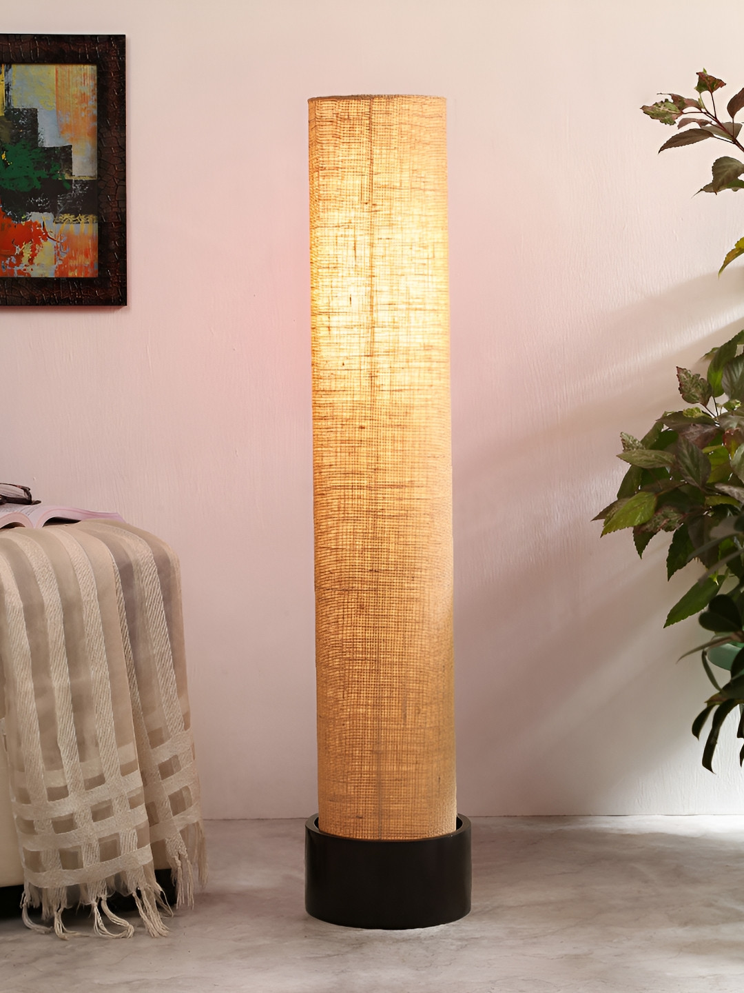 

Devansh Beige & Brown Cylinder Shaped Wooden Floor Lamp