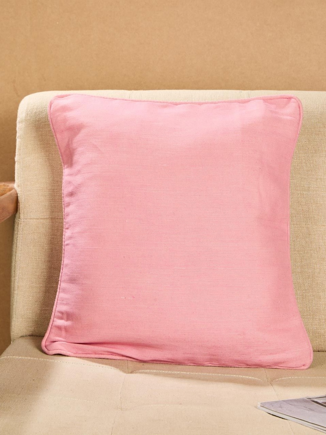 

Fabindia Standalone Pink Square Jute Cotton Cushion Covers