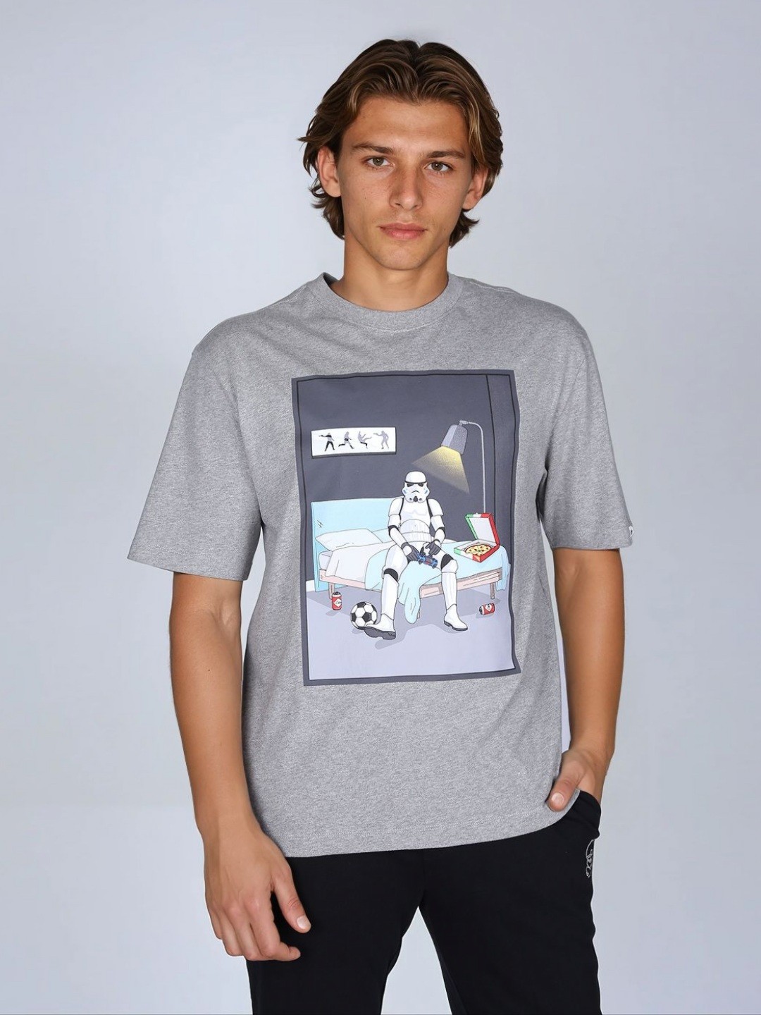 

Lee X Stormtrooper Graphic Print Grey Crew Neck Tshirt
