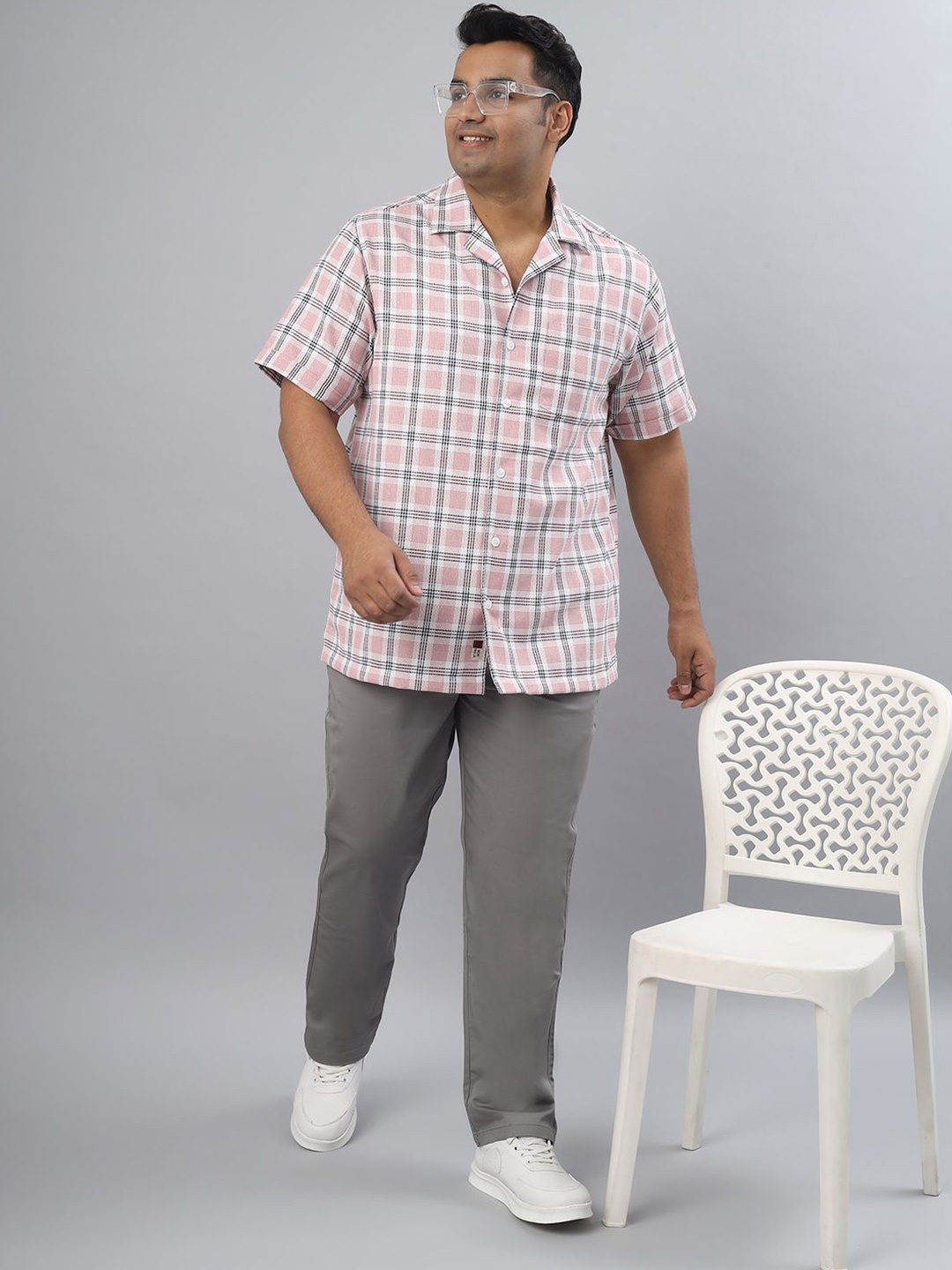 

NEON CHILLIE Men Tartan Checks Opaque Checked Casual Shirt, Pink