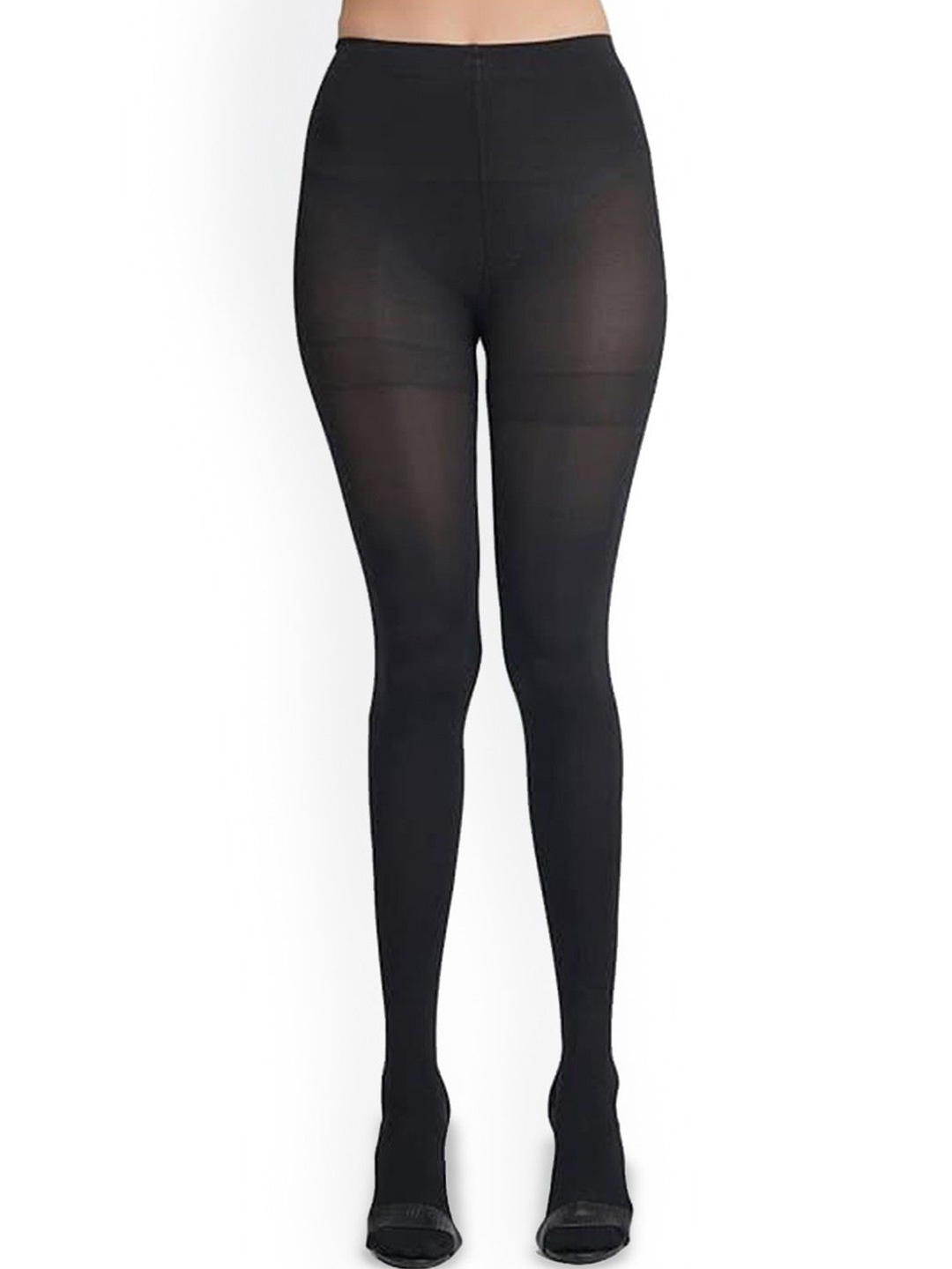 

SECRETS BY ZEROKAATA Women Stretchable High Waist Stockings, Black