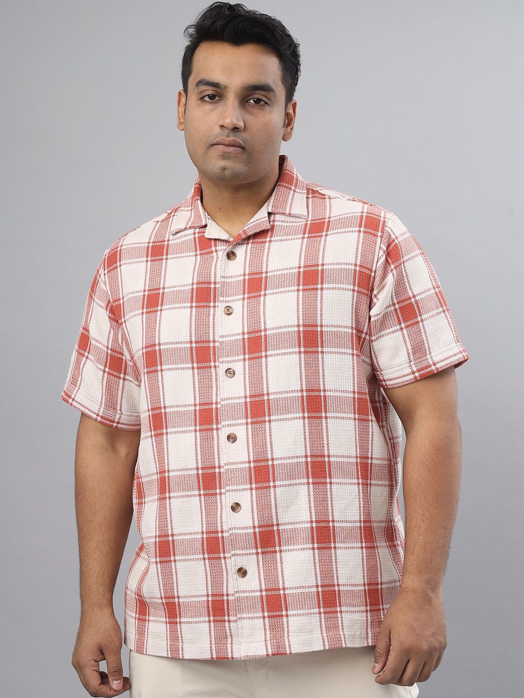 

NEON CHILLIE Men Tartan Checks Opaque Checked Casual Shirt, Orange
