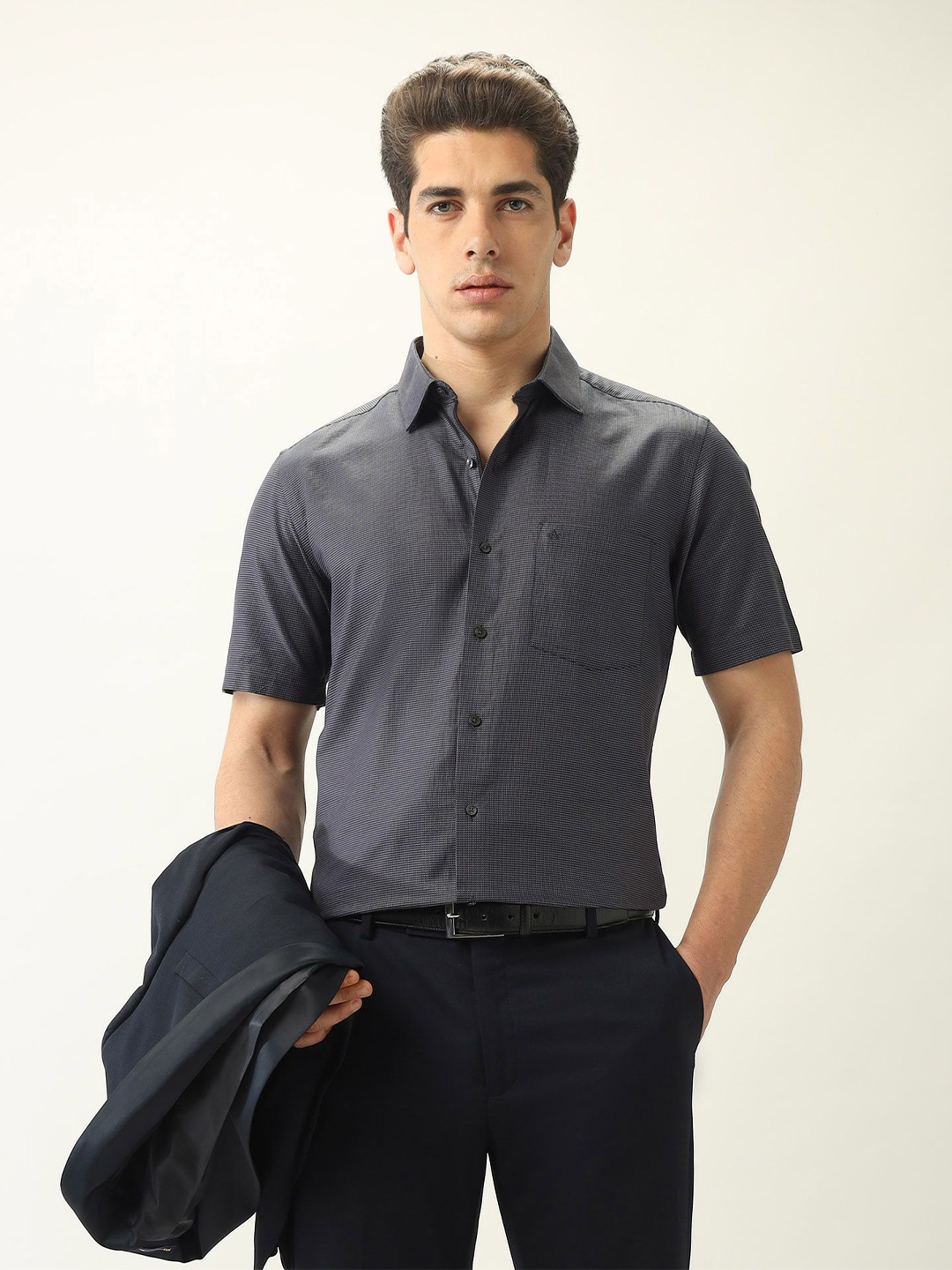 

Arrow Men Classic Opaque Formal Shirt, Grey