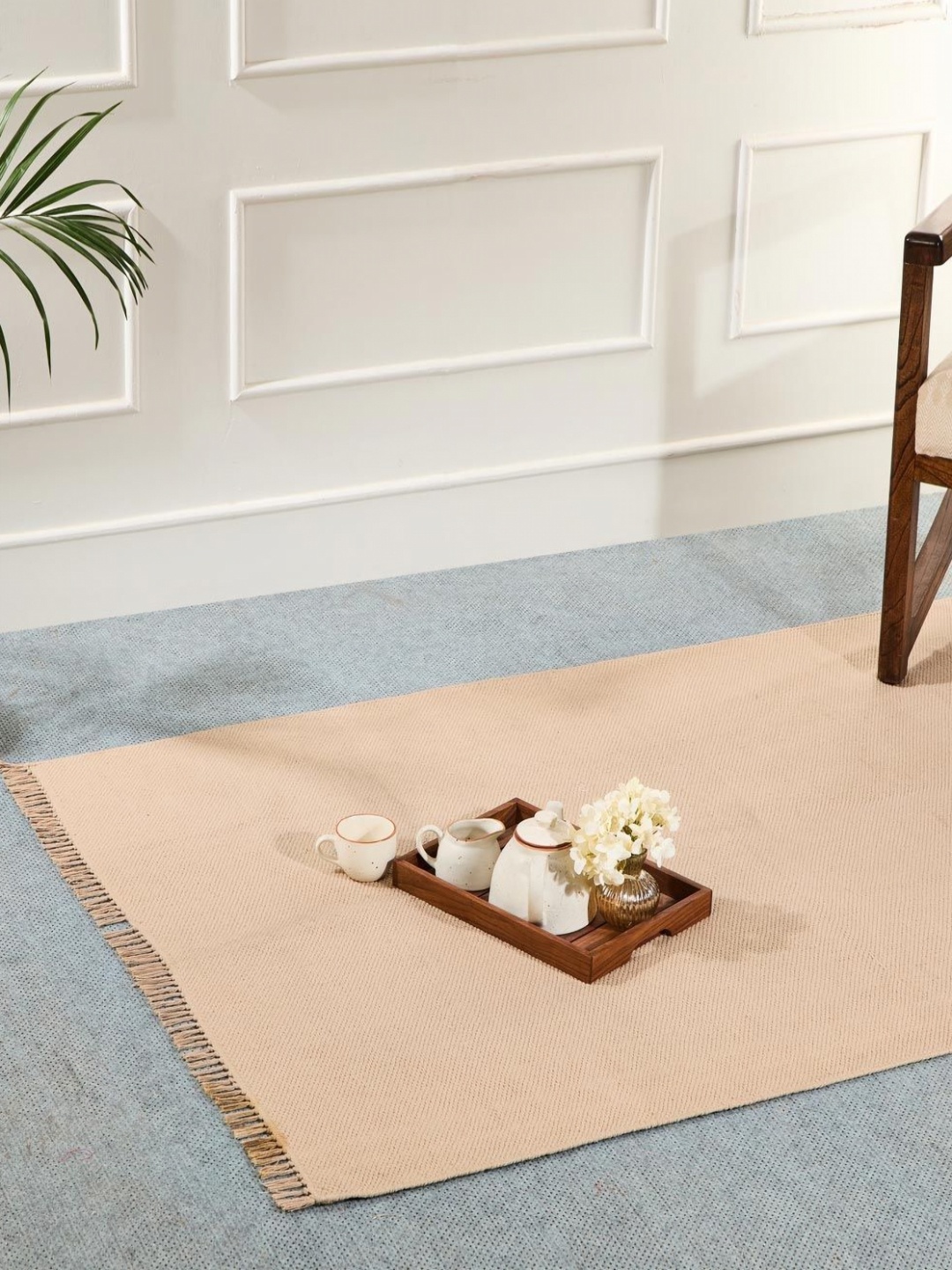 

Fabindia Beige Cotton Floor Dhurries
