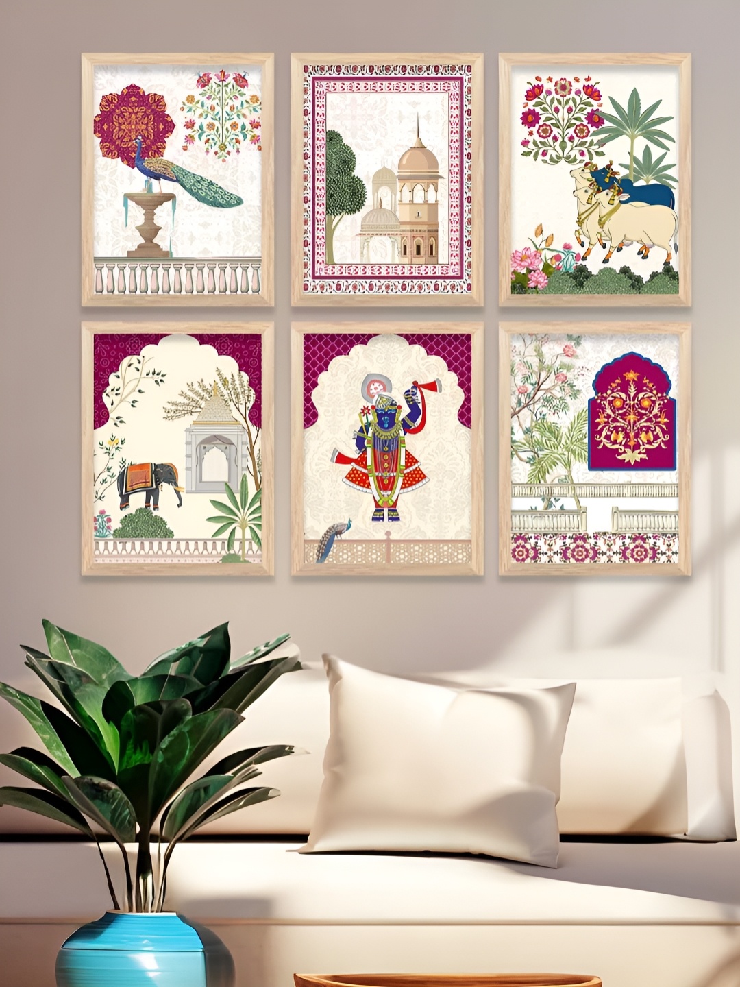 

Kotart Brown & White 6 Pieces Birds & Animals Wooden Wall Art