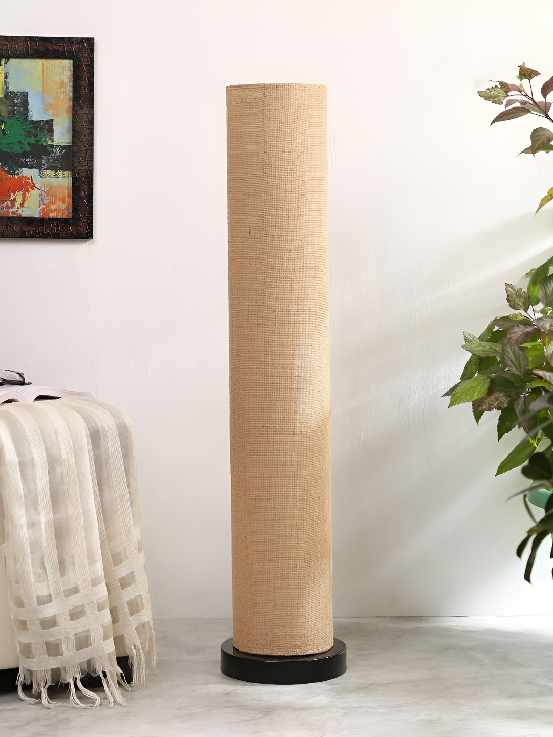 

Devansh Beige & Black Cylinder Shaped Wooden Floor Lamp