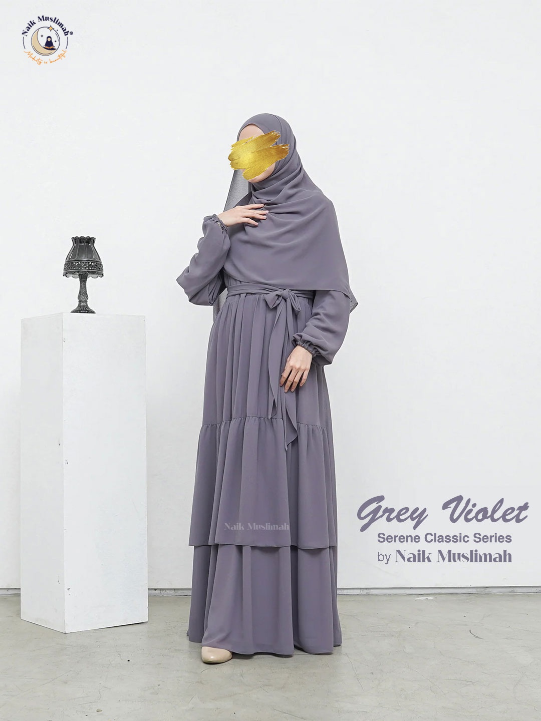 

Naik Muslimah Burqa With Scarf, Grey