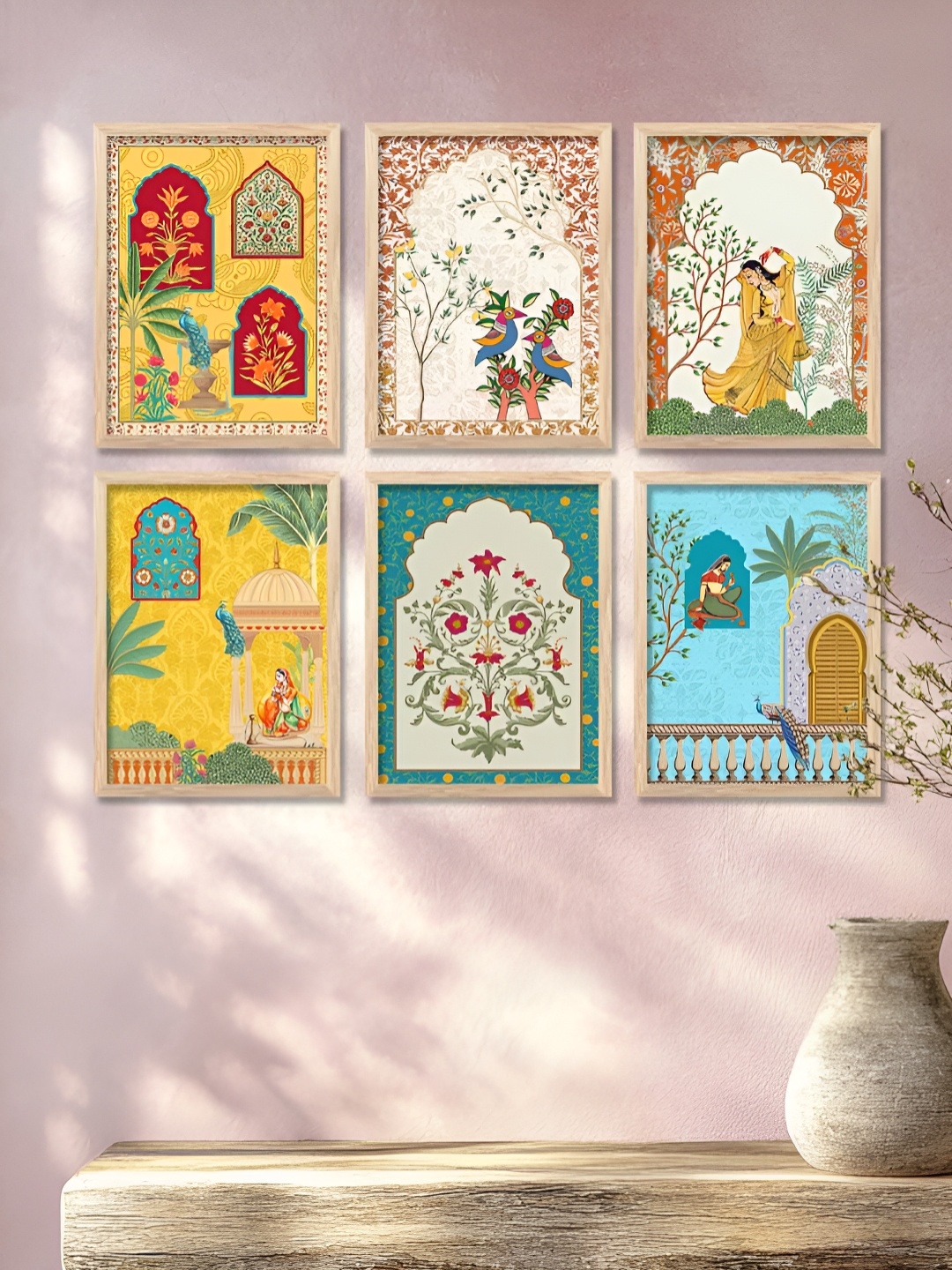 

Kotart Brown & Blue 6 Pieces Floral & Botanical Wooden Wall Art