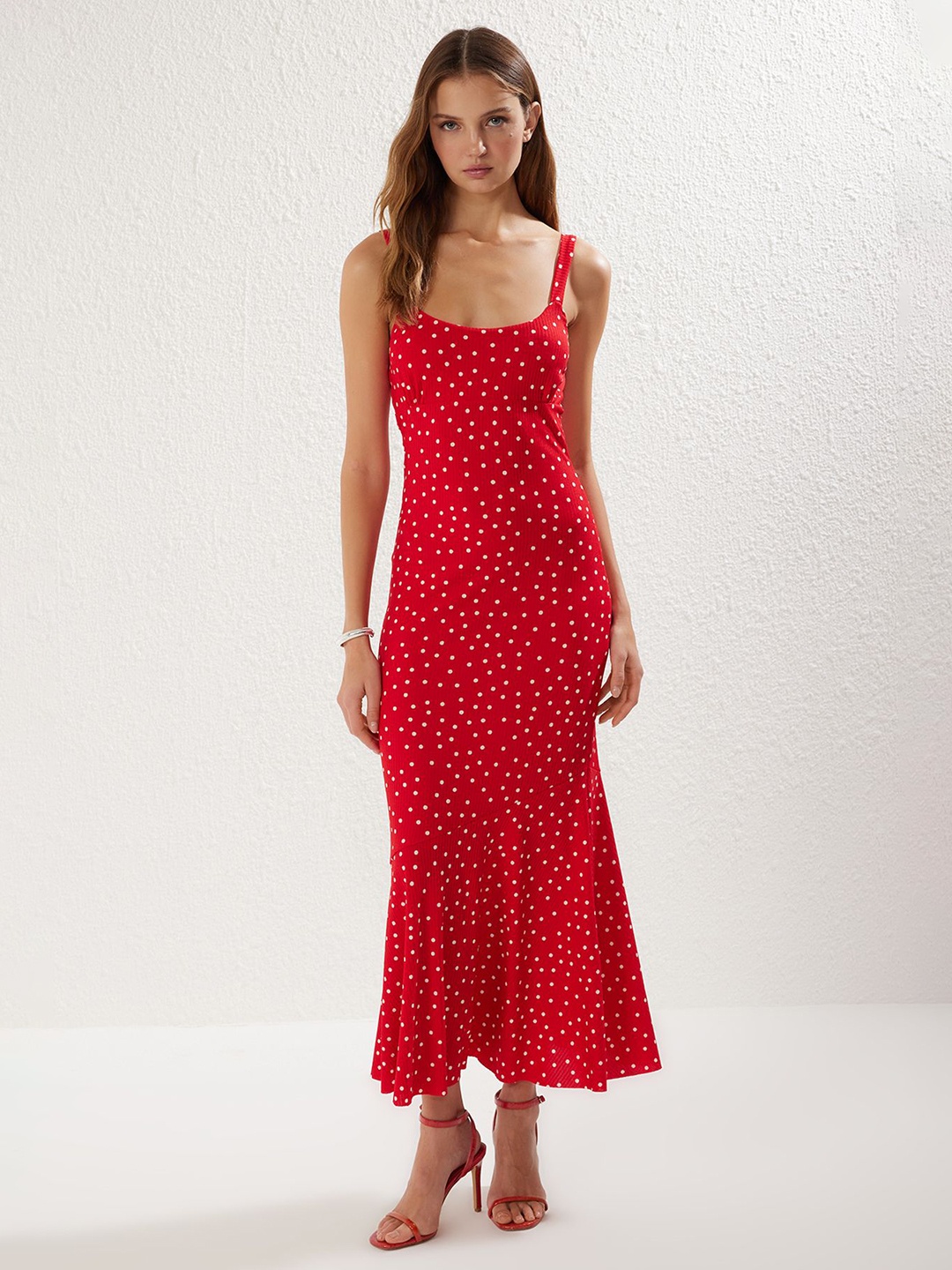 

Trendyol Polka Dot Print Maxi Dress, Na