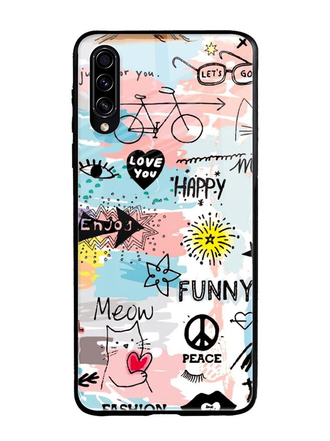 

QRIOH Typography Printed Samsung Galaxy A50s Back Case Mobile Accessories, White