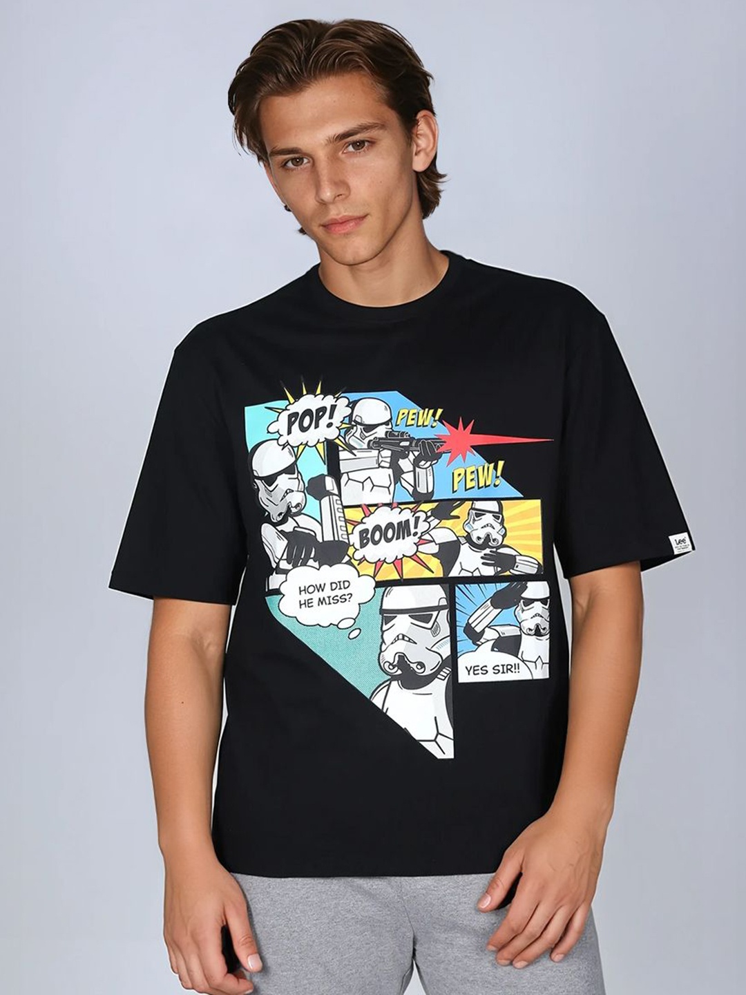 

Lee X Stormtrooper Graphic Print Black Crew Neck Tshirt